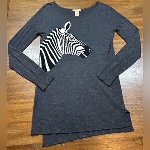 Vertical Design Size S Zebra Grey Sweater